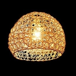 Lampă modernă din ratan, cu un singur cap, țesut cu artă Cany