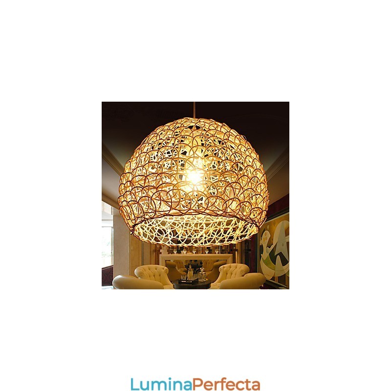 Lampă modernă din ratan, cu un singur cap, țesut cu artă Cany