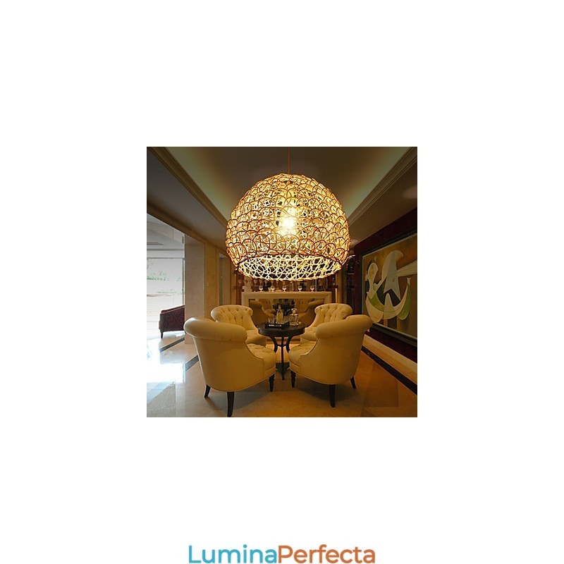 Lampă modernă din ratan, cu un singur cap, țesut cu artă Cany