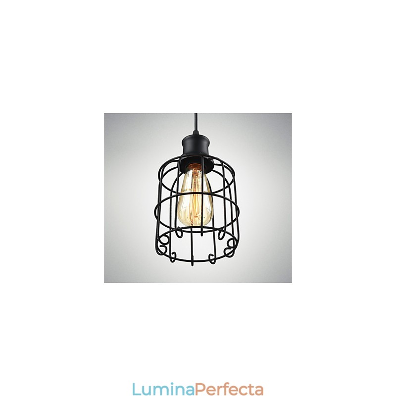 Lampă cu suspendare Edison Vintage Light Candelabru Cage Abajur