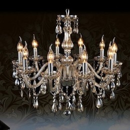 10 Lumini Candelabru Cristal De Lux Culoare Cognac Candelabru Cristal K9