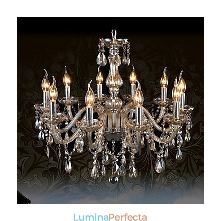 10 Lumini Candelabru Cristal De Lux Culoare Cognac Candelabru Cristal K9 10 Lumini Candelabru Cristal De Lux Culoare Cognac Candelabru Cristal K9