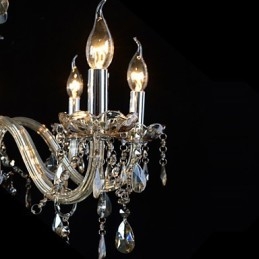 10 Lumini Candelabru Cristal De Lux Culoare Cognac Candelabru Cristal K9