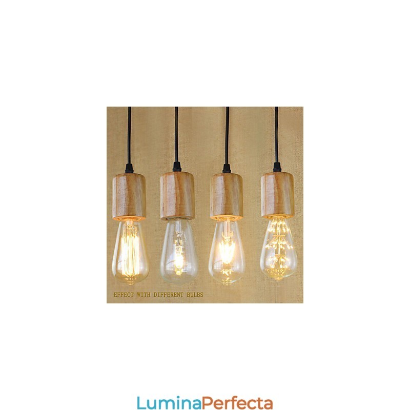 Lumini suspendate Traditional Clasic Vintage Retro Tara Garaj Lemn Bambus