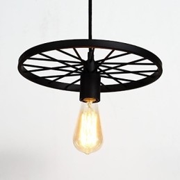 Loft Retro Lămpi suspendate american country din fier forjat Candelabru stil industrial roată