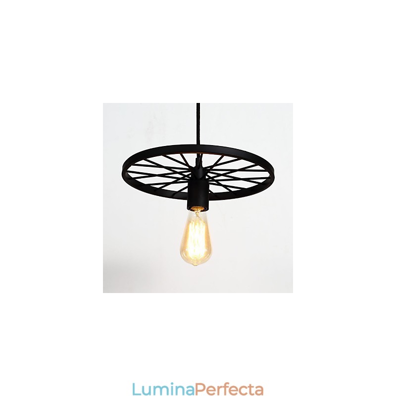 Loft Retro Lămpi suspendate american country din fier forjat Candelabru stil industrial roată