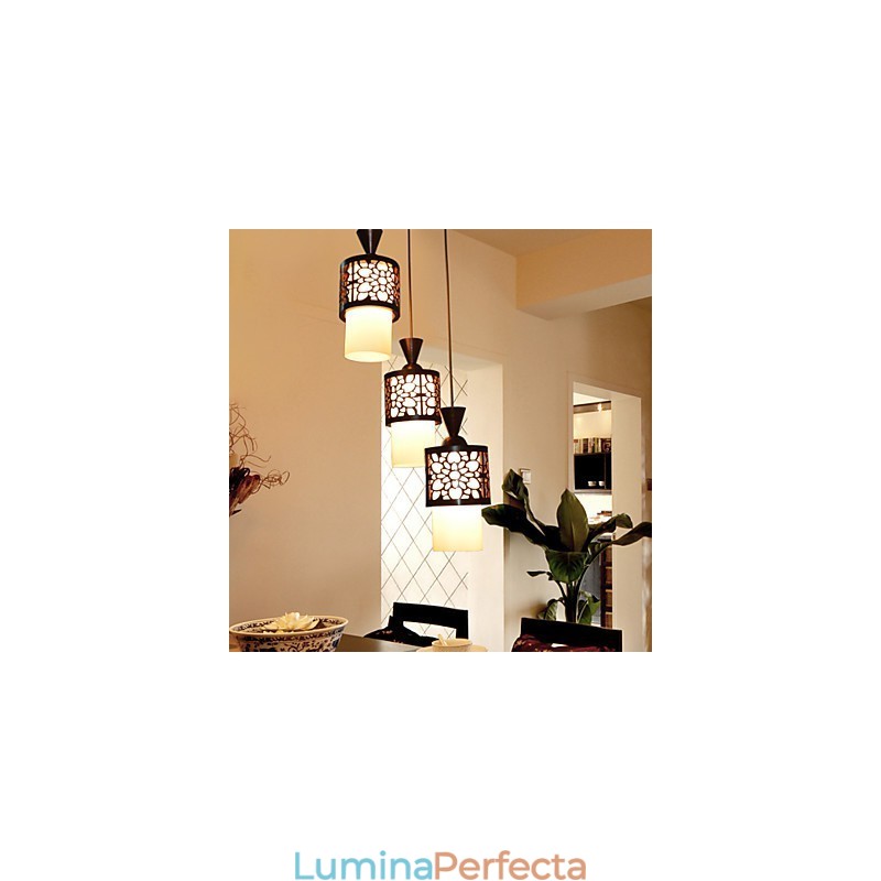 Stil modern chinezesc Clasic din lemn masiv Tambur Creativ cu un singur cap Droplight Lampă