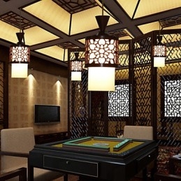 Stil modern chinezesc Clasic din lemn masiv Tambur Creativ cu un singur cap Droplight Lampă