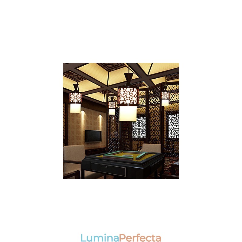 Stil modern chinezesc Clasic din lemn masiv Tambur Creativ cu un singur cap Droplight Lampă
