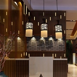 Stil modern chinezesc Clasic din lemn masiv Tambur Creativ cu un singur cap Droplight Lampă