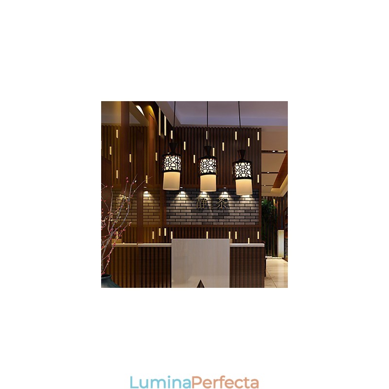 Stil modern chinezesc Clasic din lemn masiv Tambur Creativ cu un singur cap Droplight Lampă