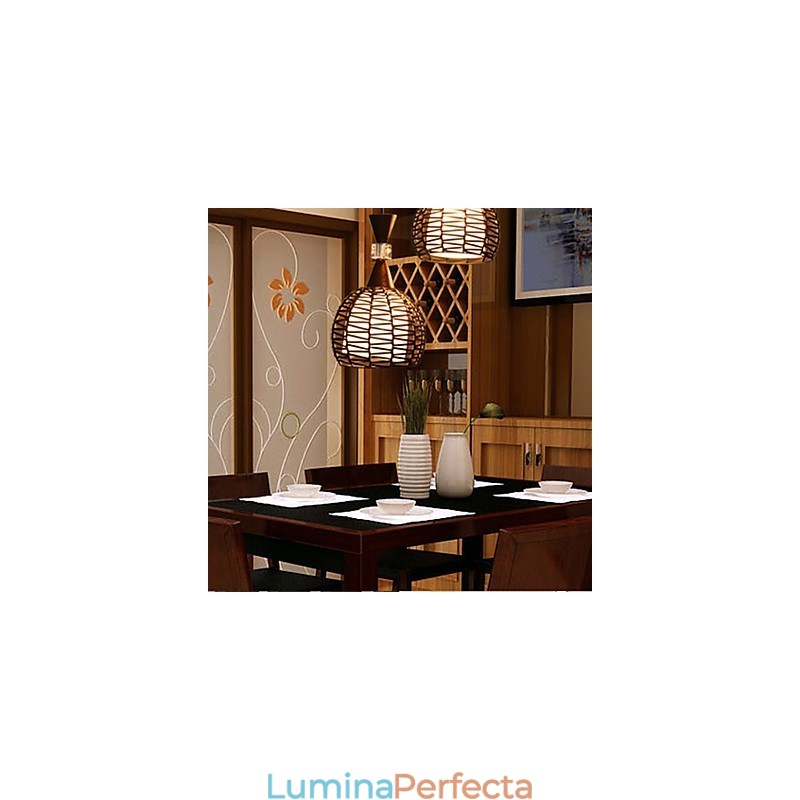 Rural Cany Art Weaving Clasic Contracted Droplight Lampă Lumină