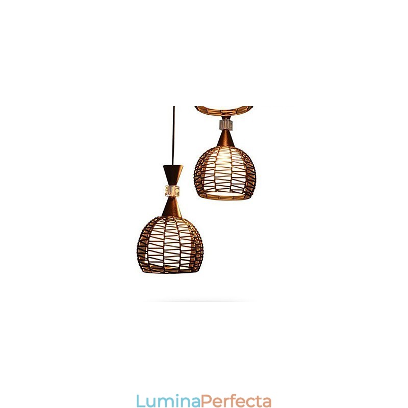 Rural Cany Art Weaving Clasic Contracted Droplight Lampă Lumină