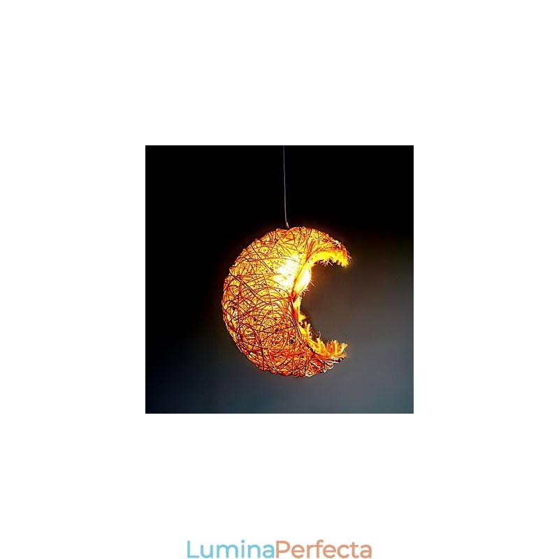 Lampă modernă din ratan, cu un singur cap, țesut cu artă Cany