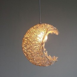 Lampă modernă din ratan, cu un singur cap, țesut cu artă Cany
