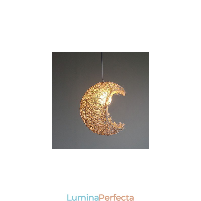 Lampă modernă din ratan, cu un singur cap, țesut cu artă Cany