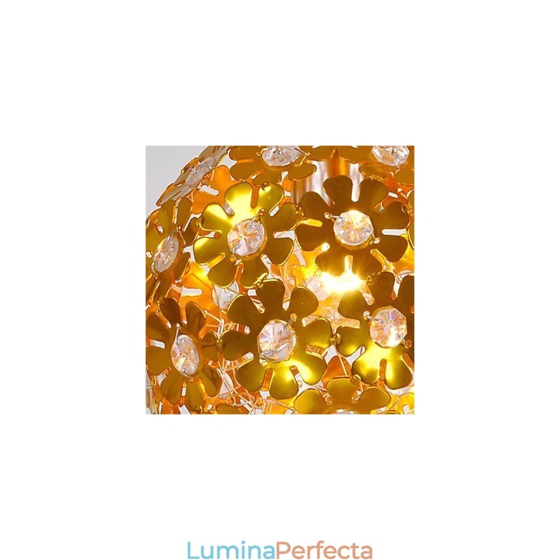 Candelabru din metal auriu în stil mini de cristal modern contemporan