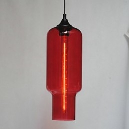 Pandantiv modern din sticlă cu design maro Bubble