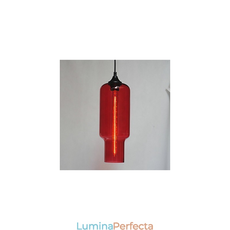 Pandantiv modern din sticlă cu design maro Bubble