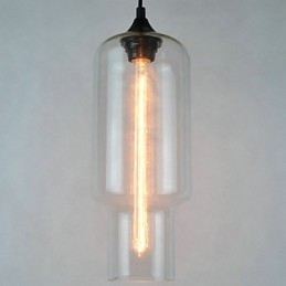 Pandantiv modern din sticlă cu design maro Bubble