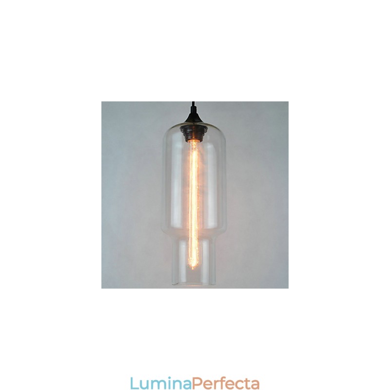 Pandantiv modern din sticlă cu design maro Bubble
