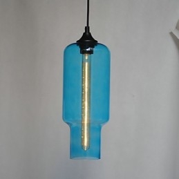 Pandantiv modern din sticlă cu design maro Bubble