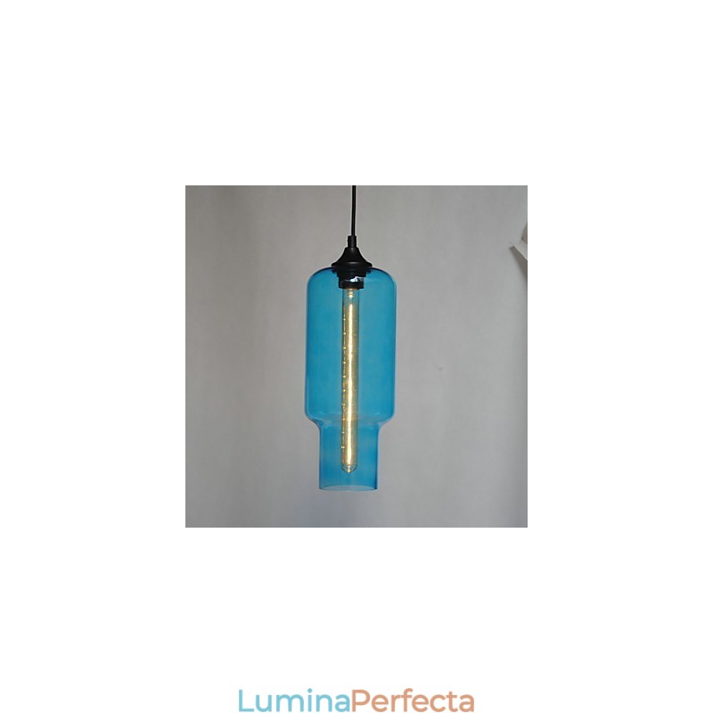 Pandantiv modern din sticlă cu design maro Bubble