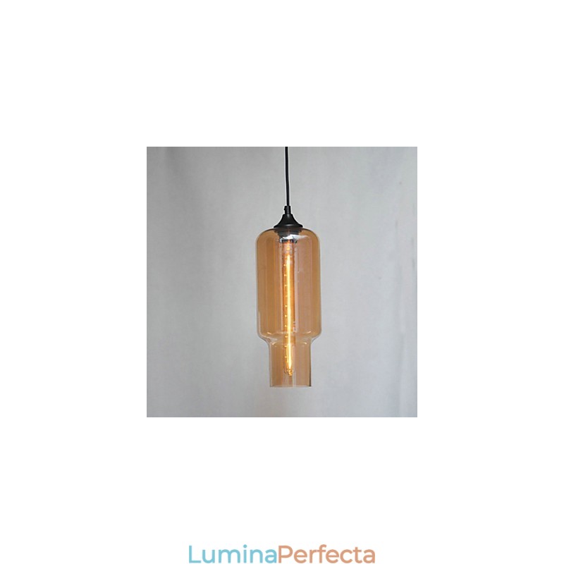 Pandantiv modern din sticlă cu design maro Bubble