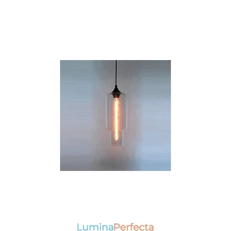 Pandantiv modern din sticlă cu design maro Bubble