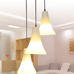 Pâlnie Con Tip de con Un singur cap în formă de trompetă Lumină pentru masă din sticlă Lumină simplă cu lumină Droplight