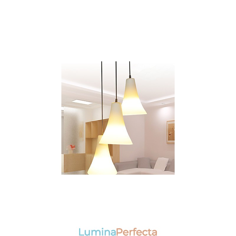 Pâlnie Con Tip de con Un singur cap în formă de trompetă Lumină pentru masă din sticlă Lumină simplă cu lumină Droplight