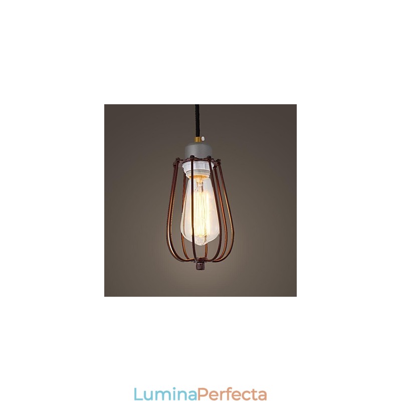 Lampă suspendată din metal cu pictură în stil mini vintage