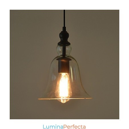 Candelabru din sticlă retro, industrial, de epocă, lampă de noptieră minimalistă, culoare clară Candelabru din sticlă retro, industrial, de epocă, lampă de noptieră minimalistă, culoare clară
