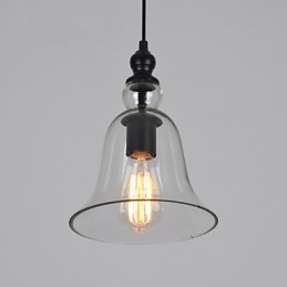 Candelabru din sticlă retro, industrial, de epocă, lampă de noptieră minimalistă, culoare clară