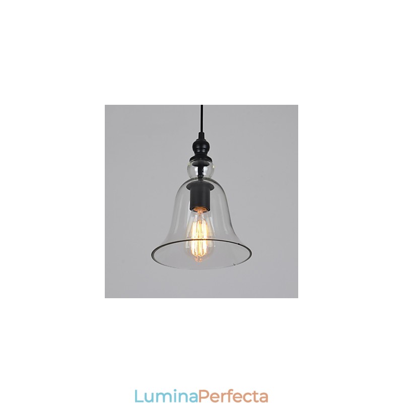Candelabru din sticlă retro, industrial, de epocă, lampă de noptieră minimalistă, culoare clară