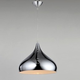 Lampă suspendată din metal cromat în stil mini modern și contemporan