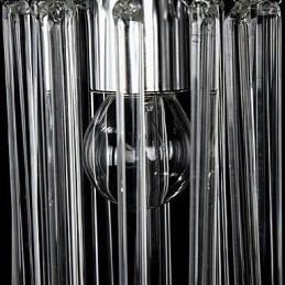 Lampă suspendată modernă, din metal cromat, din cristal