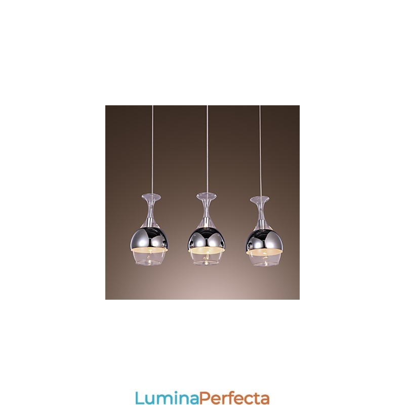 Pandantiv modern, creativ, cu 3 lumini, în formă de pahar