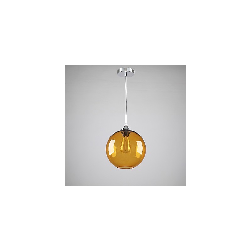 Lampă suspendată modernă din sticlă cu abajur din sticlă rotundă chihlimbar cu design cu bule