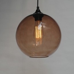 Lampă suspendată modernă din sticlă cu design rotund maro Bubble