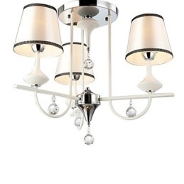 Candelabru contemporan modern din metal cromat din cristal