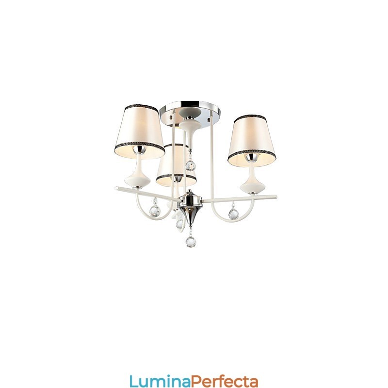 Candelabru contemporan modern din metal cromat din cristal