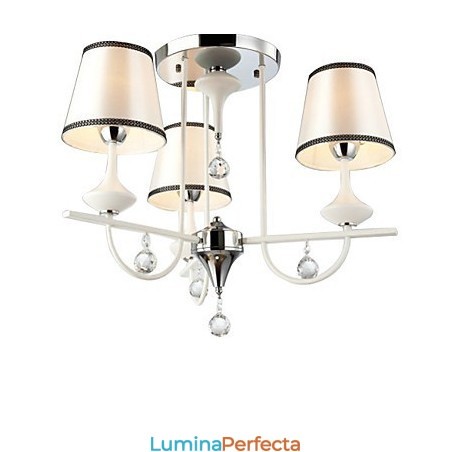 Candelabru contemporan modern din metal cromat din cristal Candelabru contemporan modern din metal cromat din cristal