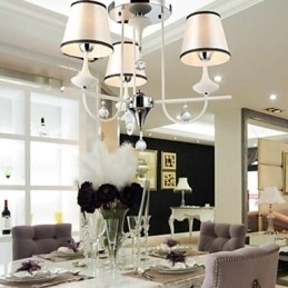 Candelabru contemporan modern din metal cromat din cristal