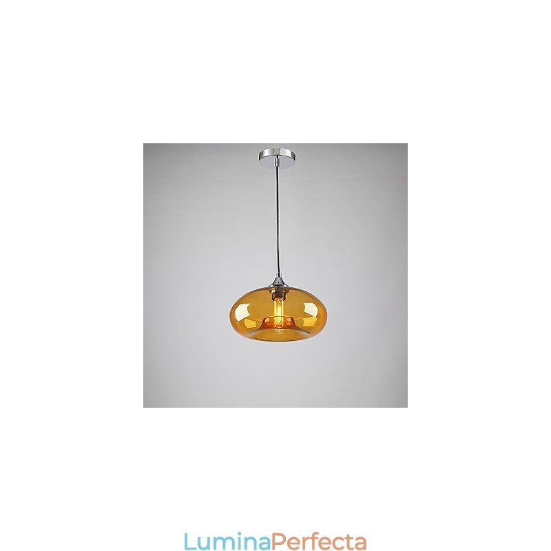 Pandantiv cu 1 lumină, caracteristică modernă, cu abajur transparent