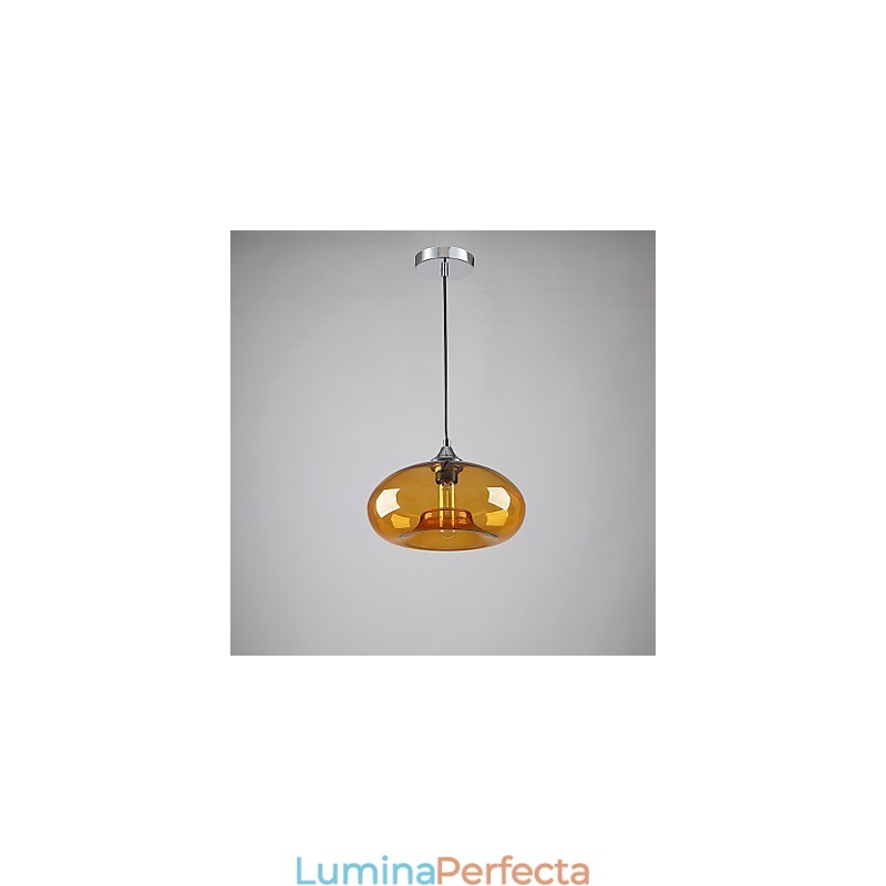 Pandantiv cu 1 lumină, caracteristică modernă, cu abajur transparent