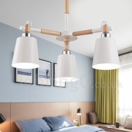 Candelabru modern contemporan din lemn cu 3 lumini