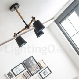 Candelabru modern contemporan din lemn cu 3 lumini