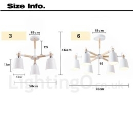 Candelabru modern contemporan din lemn cu 3 lumini