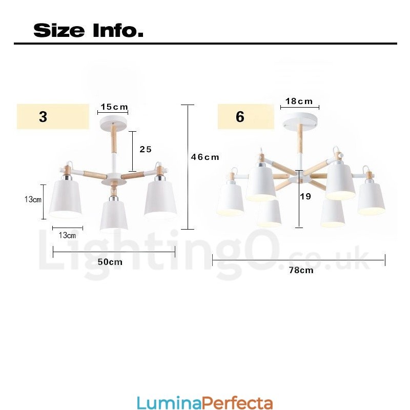 Candelabru modern contemporan din lemn cu 3 lumini